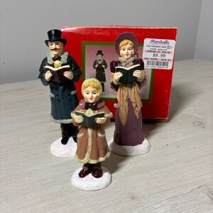 Vintage Dickens Family Carolers Set Hand Painted Resin Christmas Holiday Decor
